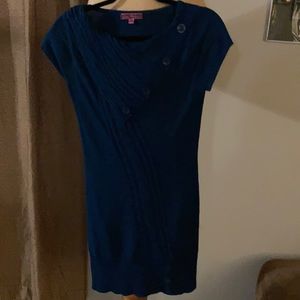 Blue sweater dress